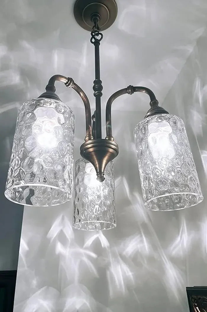 2pcs Pack Clear Hammered Glass Lamp Shade Replacement Water Ripple Cylinder Glass Lampshade for E26 E27 Lighting Fixture