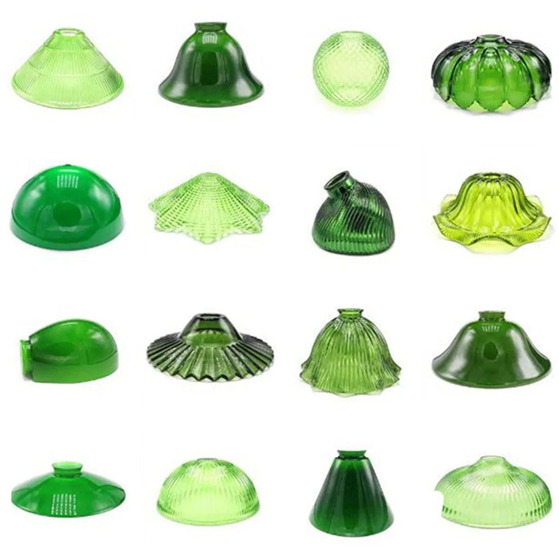 Green Glass Lamp Shade Replacement with Reverse or Flat Hole Fitter - Adrianas Specialty Lamp Shades