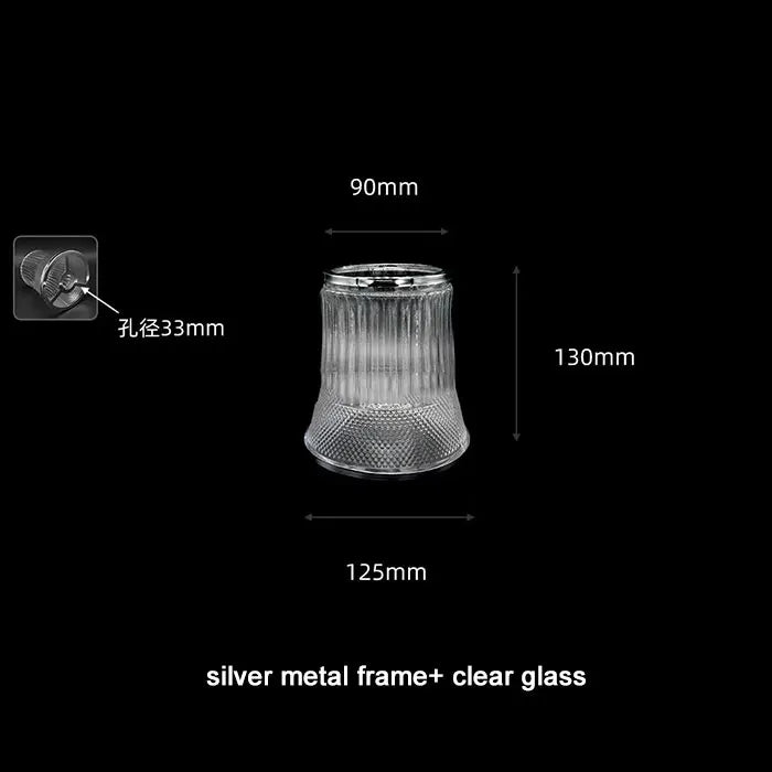 Modern 30-35mm Opening Glass or Crystal Lamp Shade with Metal Frame for E14 E12 Chandelier Lampshade Replacement - Adrianas Specialty Lamp Shades