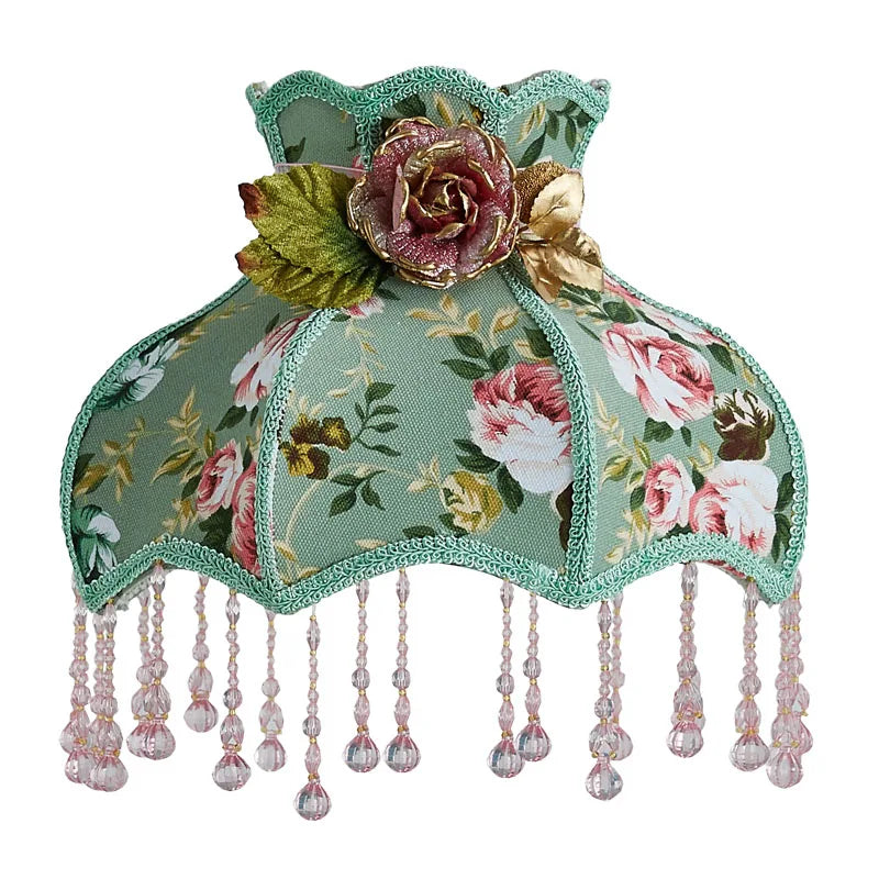 Lamp Shade Vintage High-end Fabric Beads Lace - Adrianas Specialty Lamp Shades