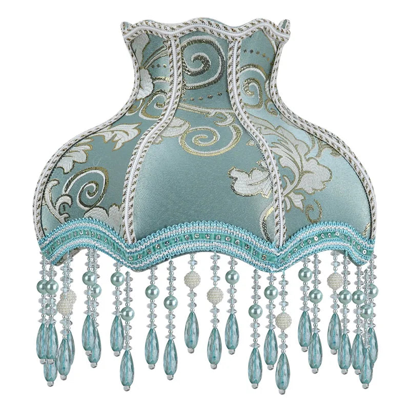 Lamp Shade Vintage High-end Fabric Beads Lace - Adrianas Specialty Lamp Shades