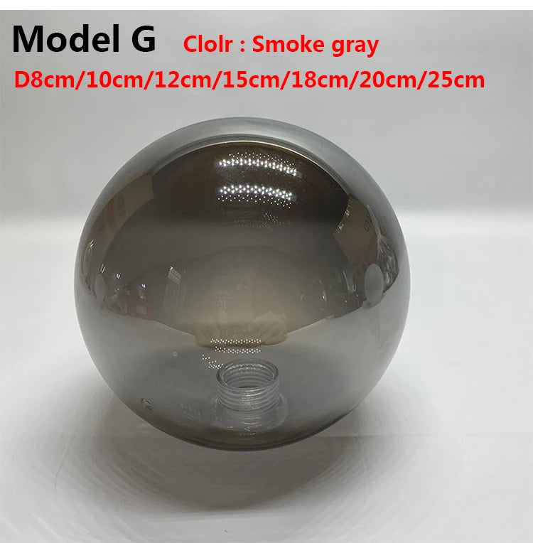 D12cm D15cm G9 Glass Shade Replacement for Screw Thread Socket Amber Cognac Green Blue Grey Globe Glass Screw Cover Accessory - Adrianas Specialty Lamp Shades