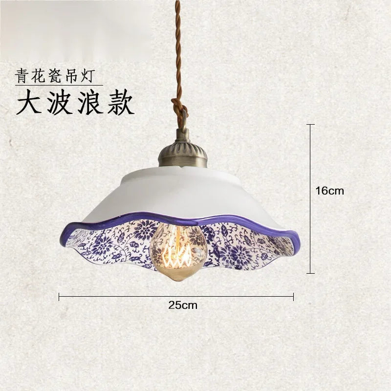 Modern Blue and White Porcelain Wall Lamp Shades