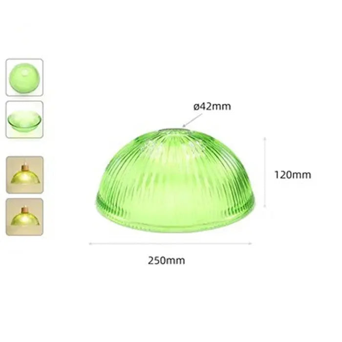 Green Glass Lamp Shade Replacement with Reverse or Flat Hole Fitter - Adrianas Specialty Lamp Shades
