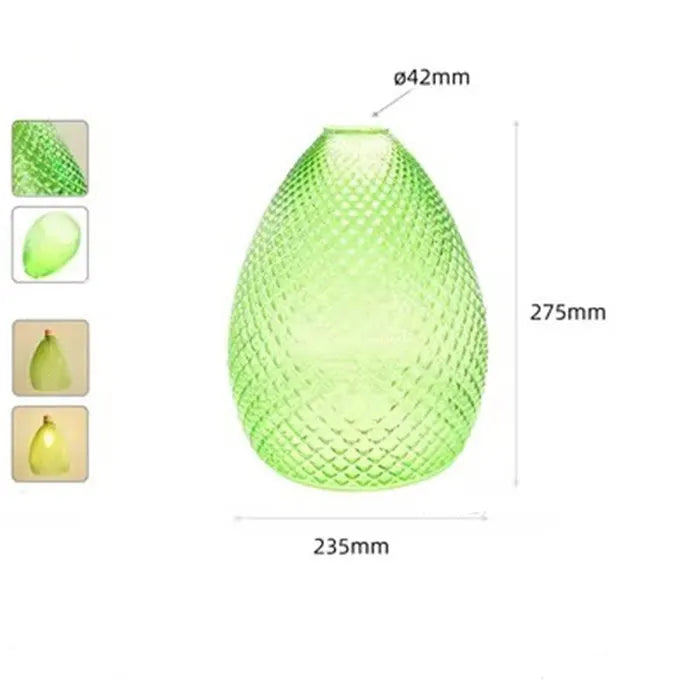 Green Glass Lamp Shade Replacement with Reverse or Flat Hole Fitter - Adrianas Specialty Lamp Shades