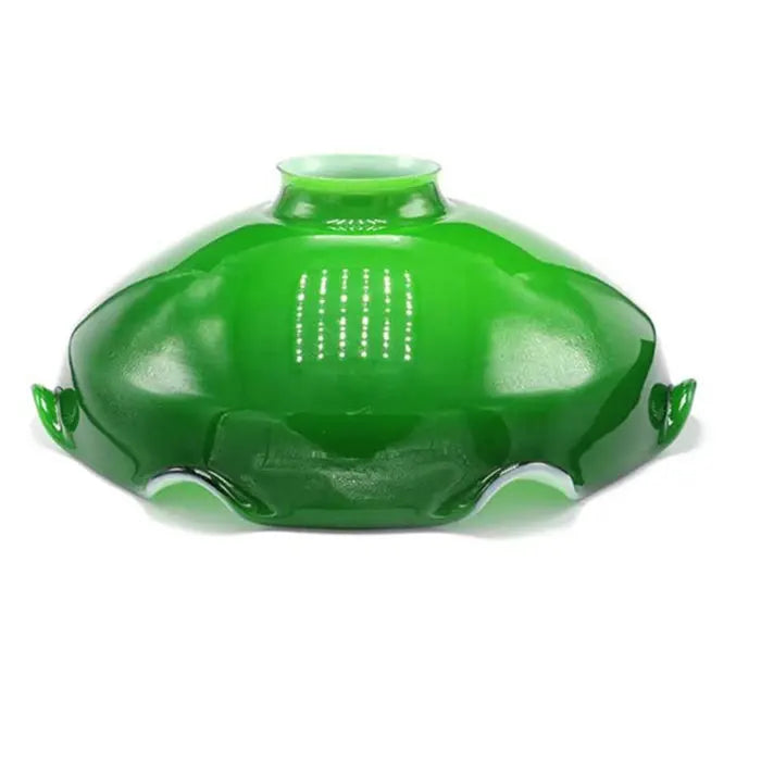 Green Glass Lamp Shade Replacement with Reverse or Flat Hole Fitter - Adrianas Specialty Lamp Shades