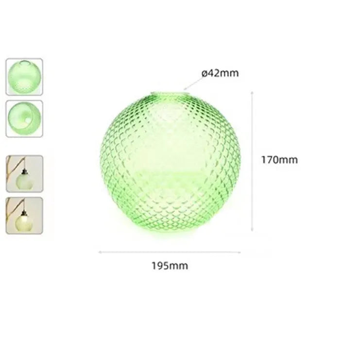 Green Glass Lamp Shade Replacement with Reverse or Flat Hole Fitter - Adrianas Specialty Lamp Shades