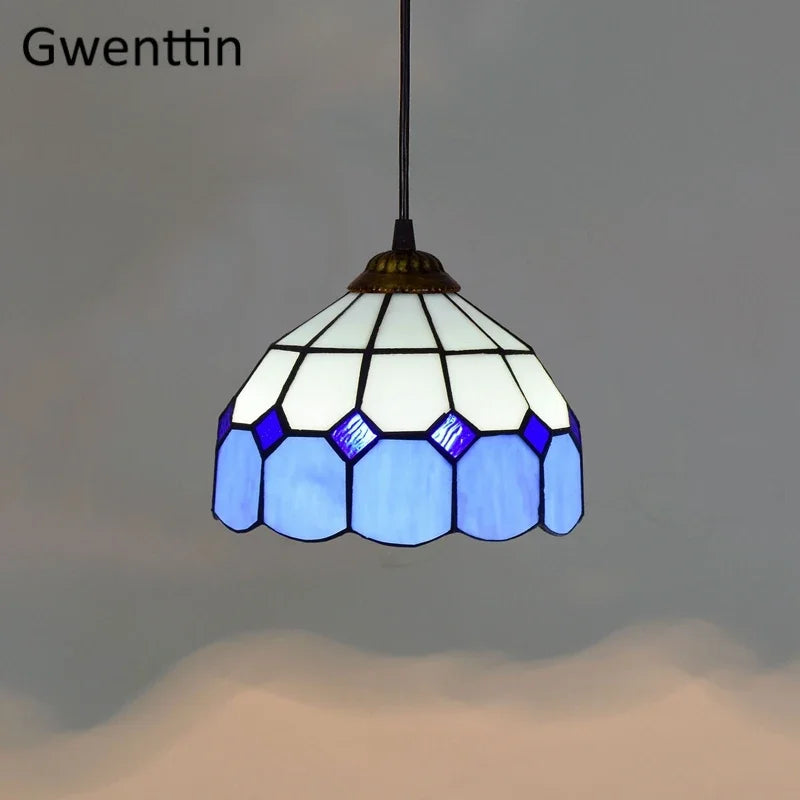 Tiffany Stained Glass Pendant Lamp Dinning Room Chandeliers Ceiling Hanging Light Bedroom Lighting Fixture Home Luminaria Decor - Adrianas Specialty Lamp Shades