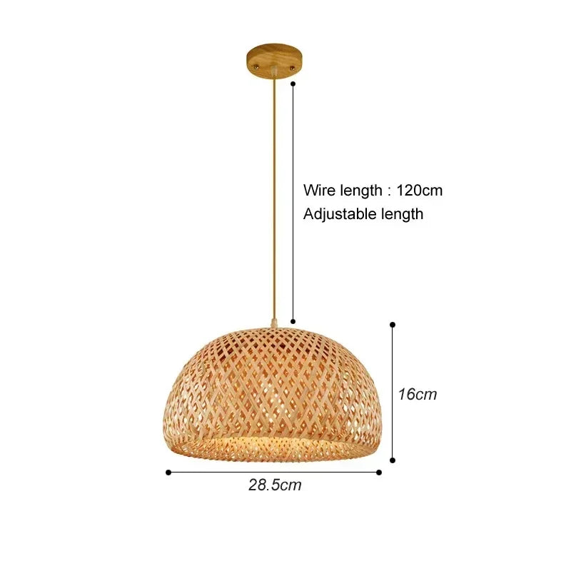 Classic Bamboo Lustre Chandelier Hanging Lamp Ceiling Handmade Rattan Pendant Light Fixture Weaving HomeLiving люстра потолочная