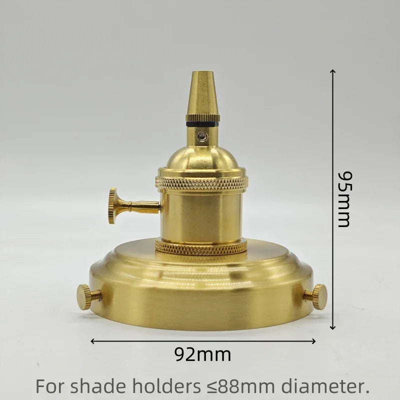 Solid Brass E26/E27 Lampholder with Cord Grip