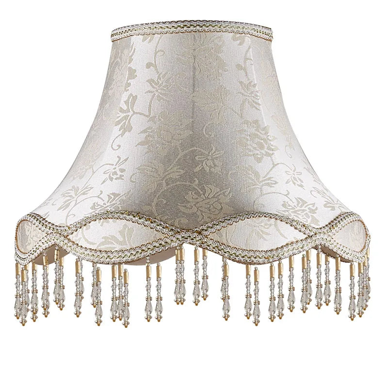 Lamp Shade Vintage High-end Fabric Beads Lace - Adrianas Specialty Lamp Shades
