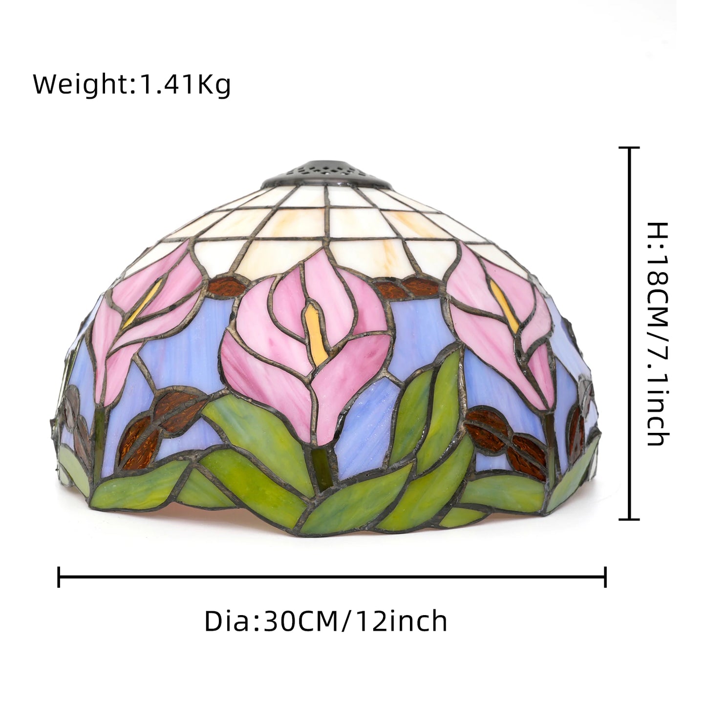 Calla lily lampshade replacement, traditional handcrafted 12 "