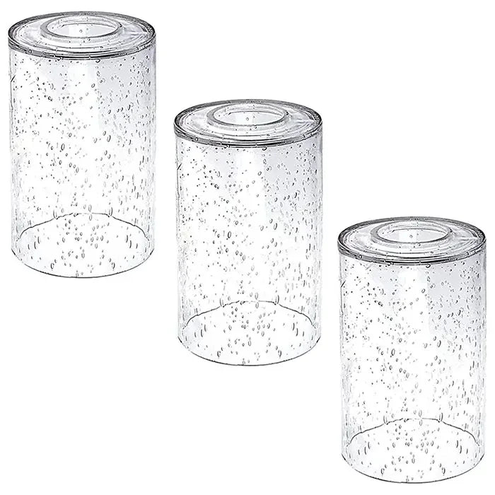 Clear Seeded Glass Shade Cylinder Bubble Glass Lampshade Replacement for Pendant Light, Chandelier,Vanity Sconces
