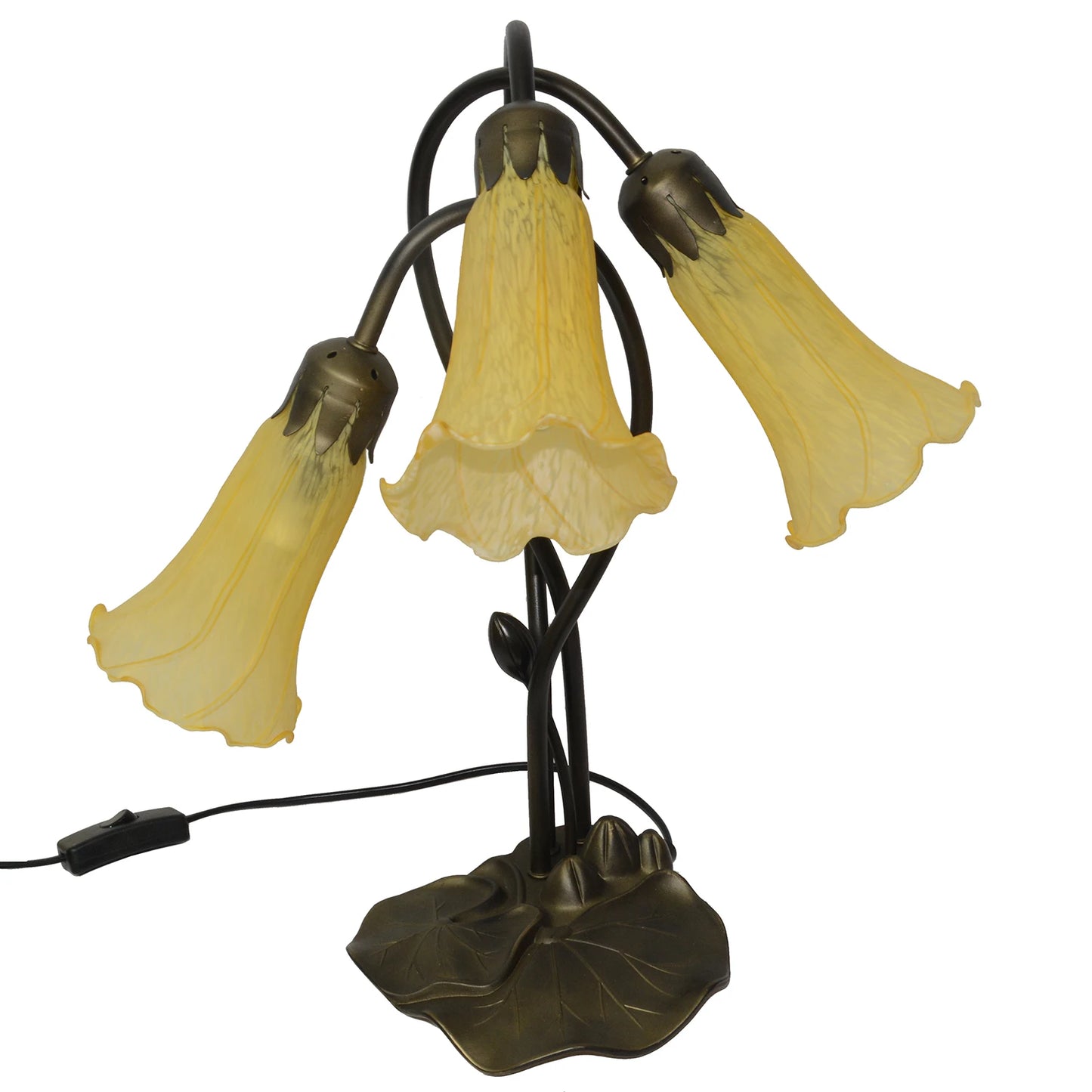 Yellow Color Pond Lily Lamp Shade Glass Lampshade 4" Wide X 6" Tall X 1.5" Fitter Lighting Accessories - Adrianas Specialty Lamp Shades
