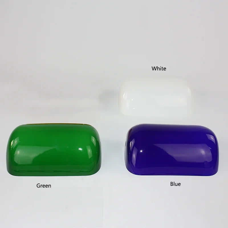 LED BankTable Lamp Retro Vintage Green White Blue Amber Color Glass Banker Lamp Cover/bankers Lamp Shades for Table Lamps - Adrianas Specialty Lamp Shades