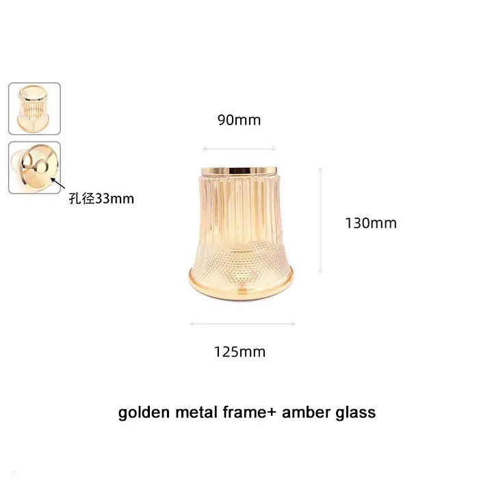 Modern 30-35mm Opening Glass or Crystal Lamp Shade with Metal Frame for E14 E12 Chandelier Lampshade Replacement - Adrianas Specialty Lamp Shades
