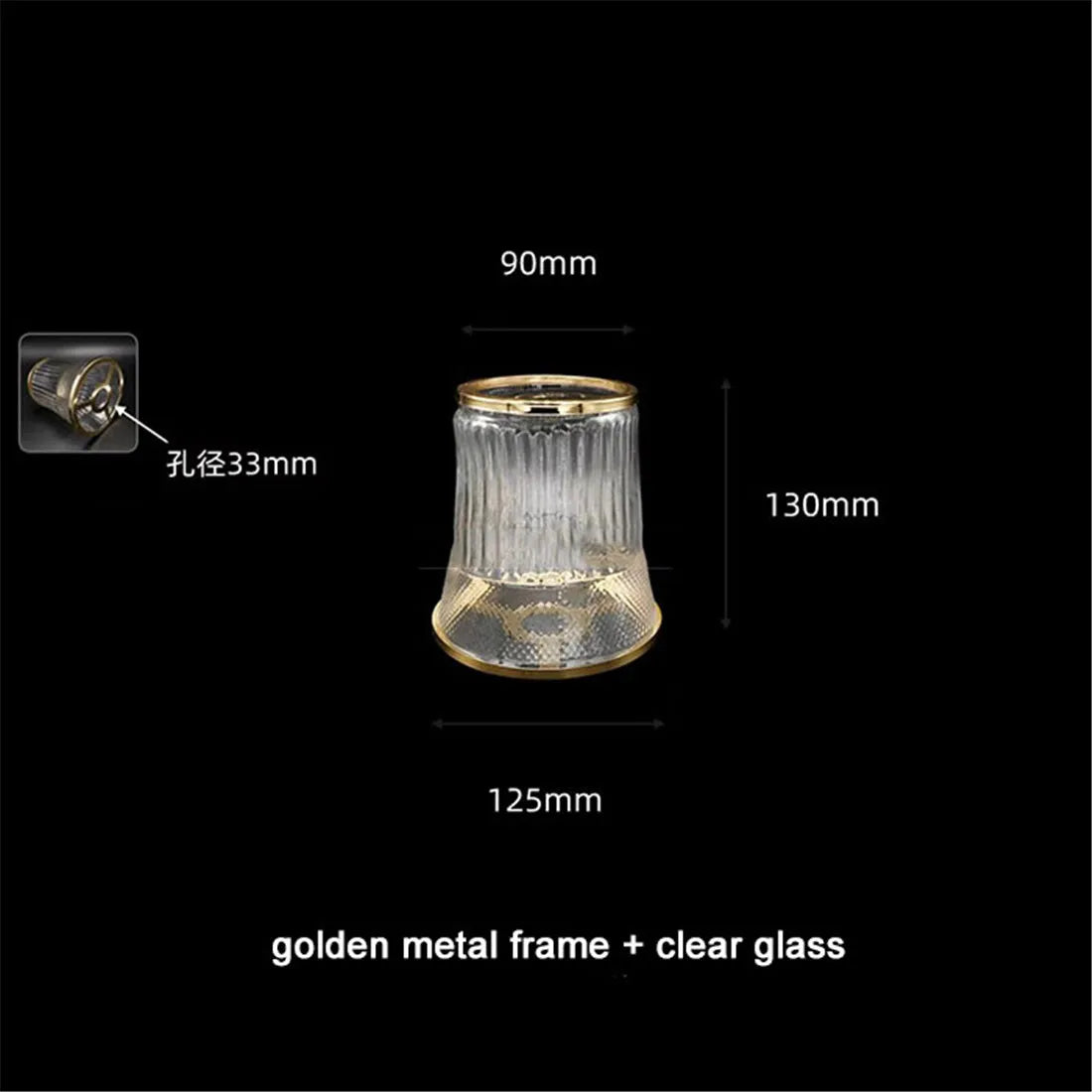 Modern 30-35mm Opening Glass or Crystal Lamp Shade with Metal Frame for E14 E12 Chandelier Lampshade Replacement - Adrianas Specialty Lamp Shades