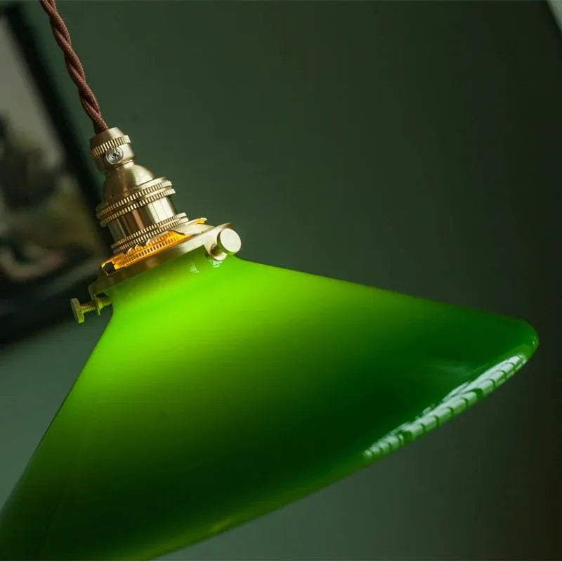 Cased Green Cone and Pharmacy Lamp Shades pendant lamp shades Adrianas Specialty Lamp Shades