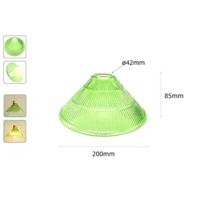 Green Glass Lamp Shade Replacement with Reverse or Flat Hole Fitter - Adrianas Specialty Lamp Shades