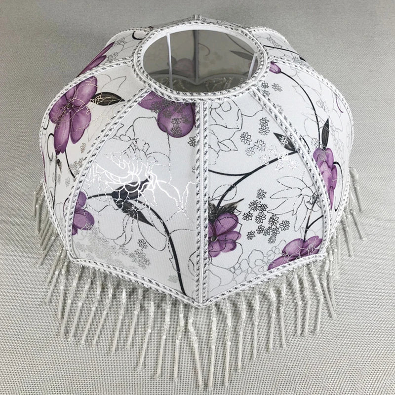 Lampshade Umbrella Shape Retro Chandelier Wall Lamp Cover With Tassels Luxury Cloth Lampshade Enclosure Accessories - Adrianas Specialty Lamp Shades
