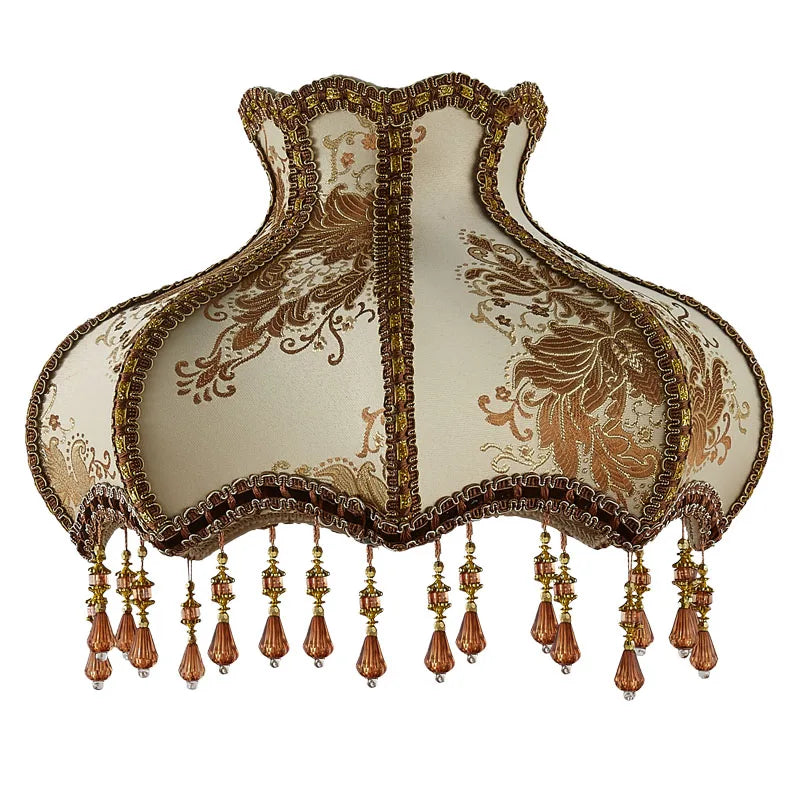 Lamp Shade Vintage High-end Fabric Beads Lace - Adrianas Specialty Lamp Shades