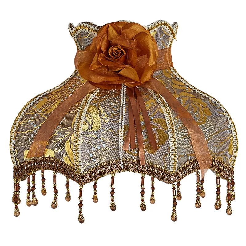 Lamp Shade Vintage High-end Fabric Beads Lace - Adrianas Specialty Lamp Shades