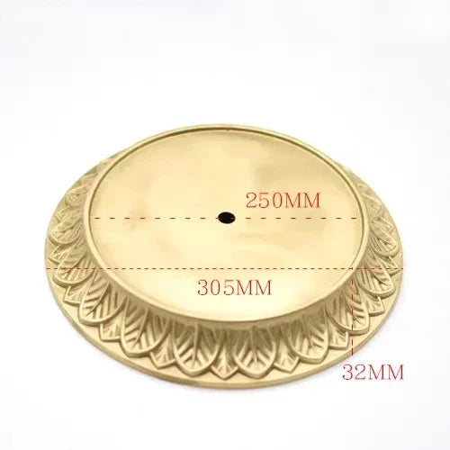 Bohemian Oyster Copper Base for Ceramic Lamps | Wave-Edge Craft Disk, Lighting Fixture Mounting Component