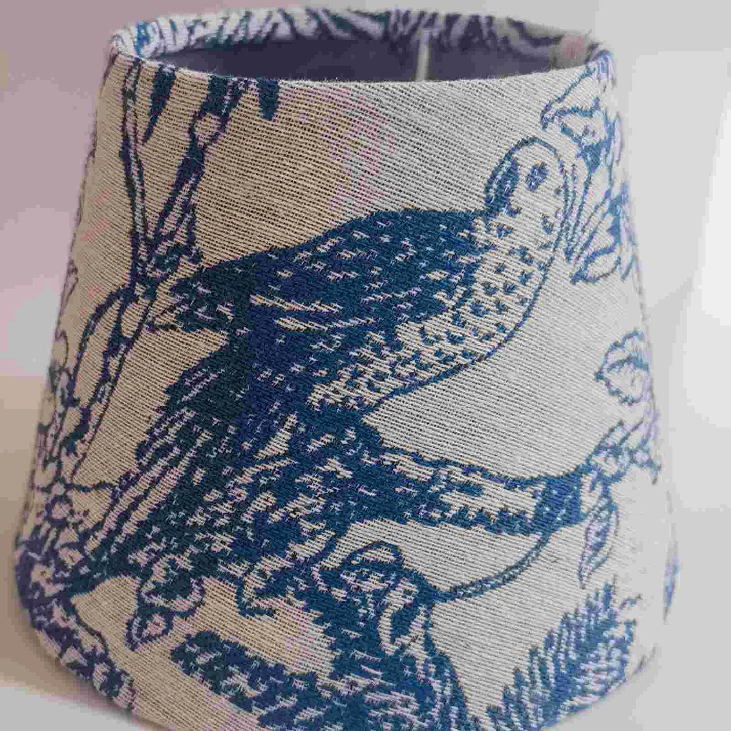 Small Blue 7 inch Toile Lamp Shade - Adrianas Specialty Lamp Shades
