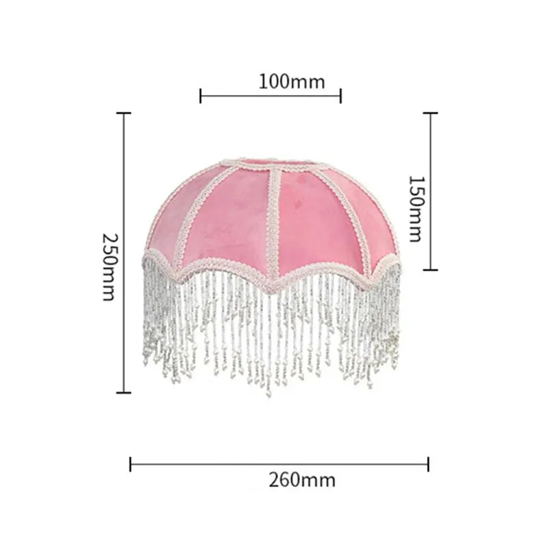 Pink and Green Velvet Lampshade