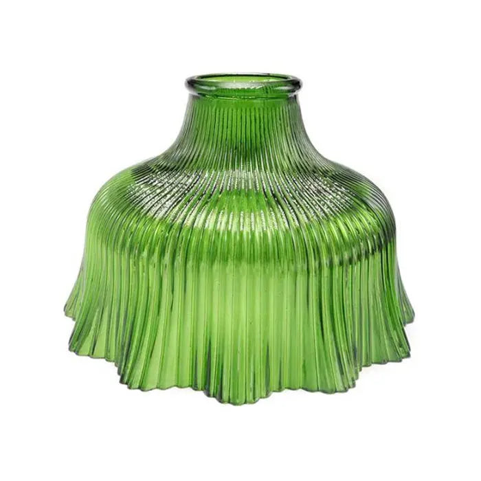 Green Glass Lamp Shade Replacement with Reverse or Flat Hole Fitter - Adrianas Specialty Lamp Shades