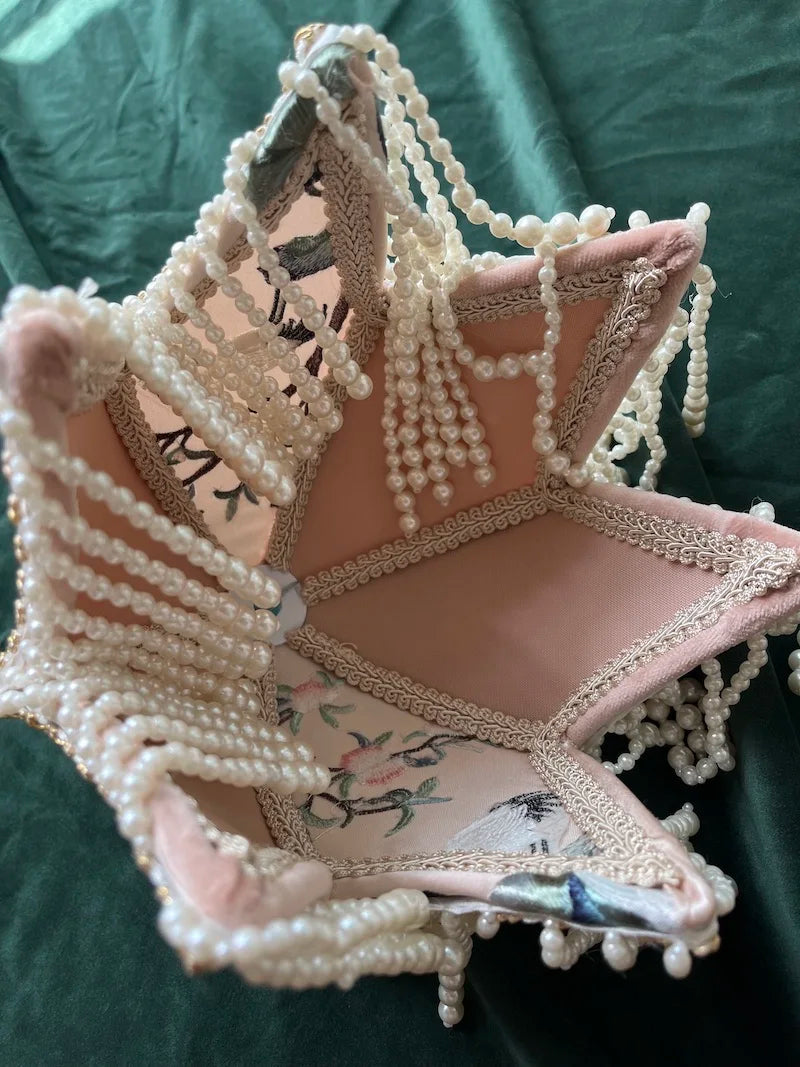 Chinese Bird Jacquard Exquisite Lamp Cover For Table Light 8 Inch Soft Pink French Decoration - Adrianas Specialty Lamp Shades