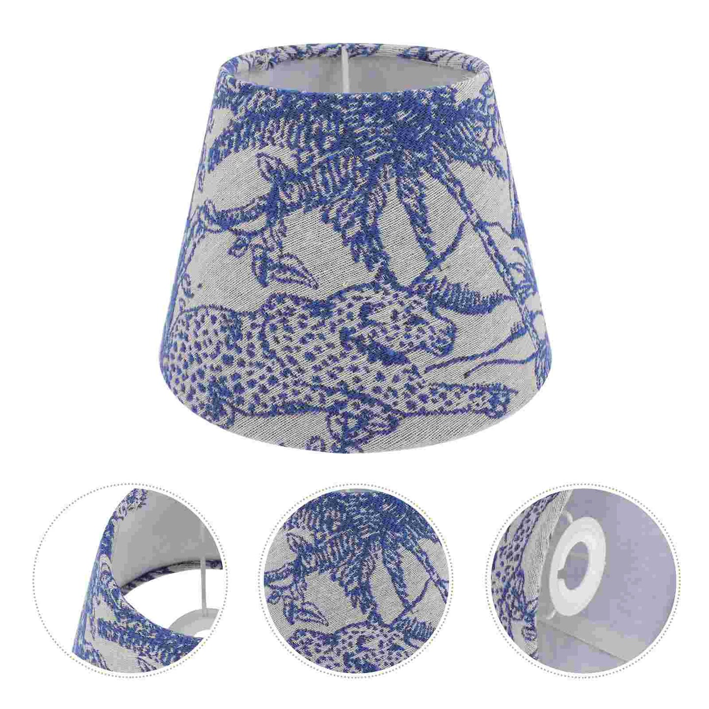 Small Blue 7 inch Toile Lamp Shade - Adrianas Specialty Lamp Shades