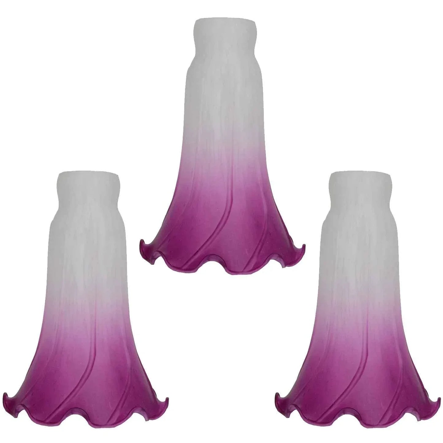 3 Pack Tulip Glass Lamp Shades Lily Lamp Replacement Shades Tiffany Style Flower for Table Pendant Wall Floor Lamp