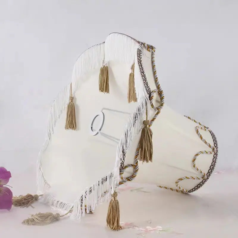 European rice white silk cloth floor lamp lamp cloth lampshade new lampshade - Adrianas Specialty Lamp Shades