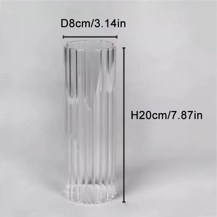 Hurricane Ribbed Glass Shade for Candlestick