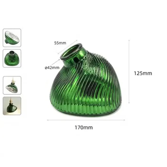 Green Glass Lamp Shade Replacement with Reverse or Flat Hole Fitter - Adrianas Specialty Lamp Shades