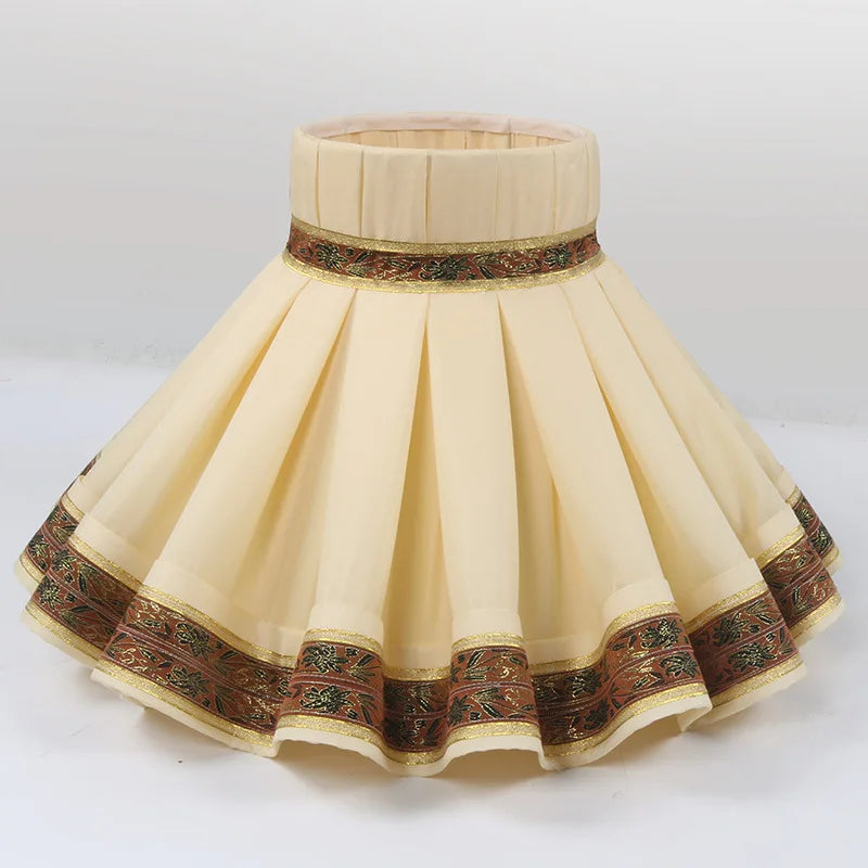 Modern Chinese special-shaped princess skirt floor lamp table lamp cover French fabric hotel clubhouse lamp cover E27 screw - Adrianas Specialty Lamp Shades