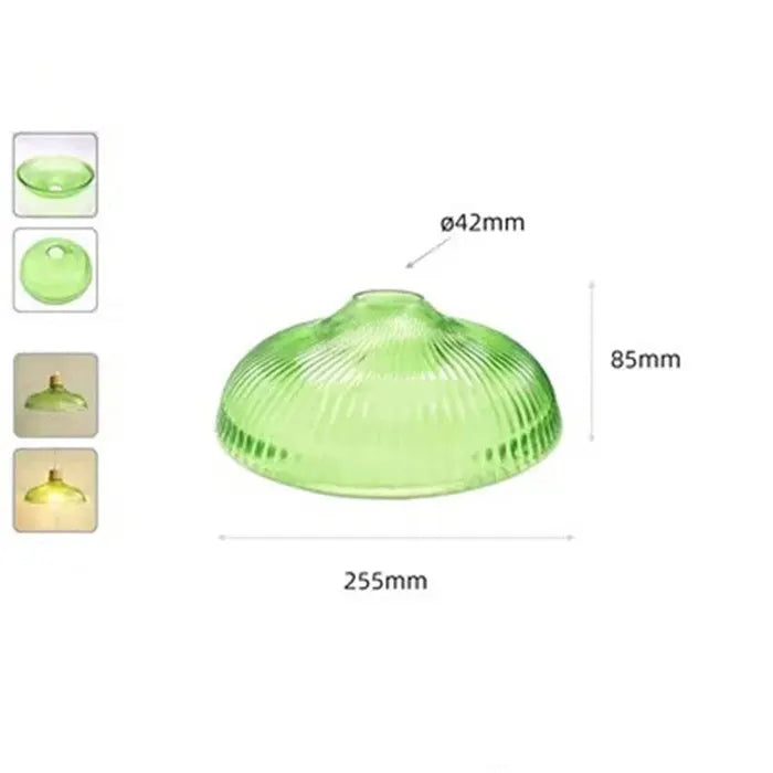 Green Glass Lamp Shade Replacement with Reverse or Flat Hole Fitter - Adrianas Specialty Lamp Shades