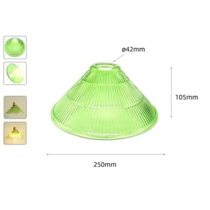 Green Glass Lamp Shade Replacement with Reverse or Flat Hole Fitter - Adrianas Specialty Lamp Shades