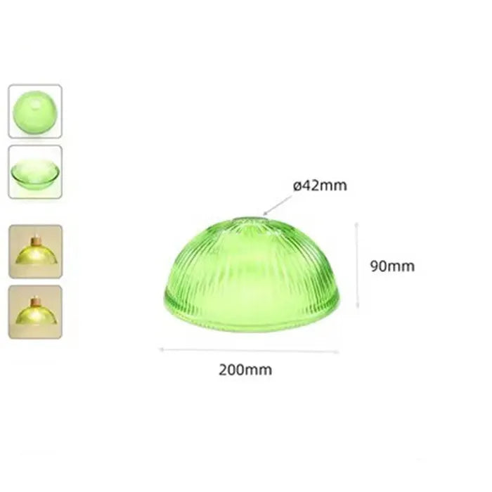 Green Glass Lamp Shade Replacement with Reverse or Flat Hole Fitter - Adrianas Specialty Lamp Shades