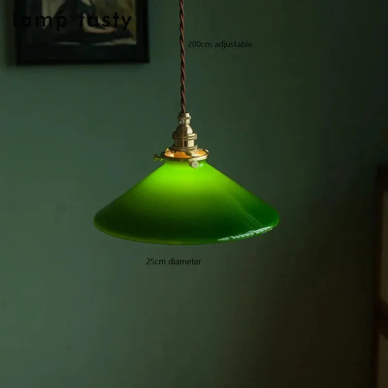 Cased Green Cone and Pharmacy Lamp Shades pendant lamp shades Adrianas Specialty Lamp Shades