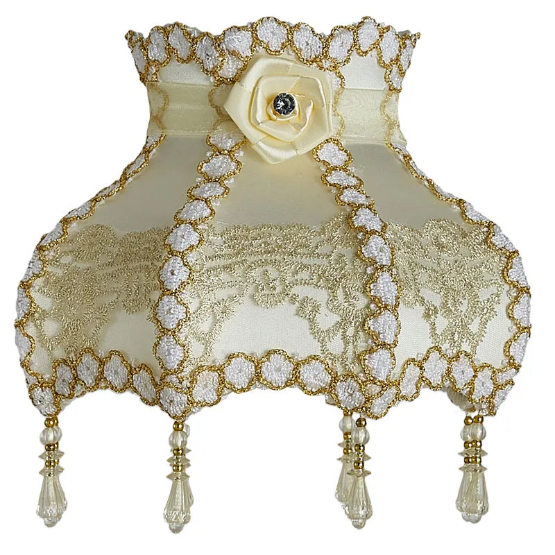 Lamp Shade Vintage High-end Fabric Beads Lace - Adrianas Specialty Lamp Shades