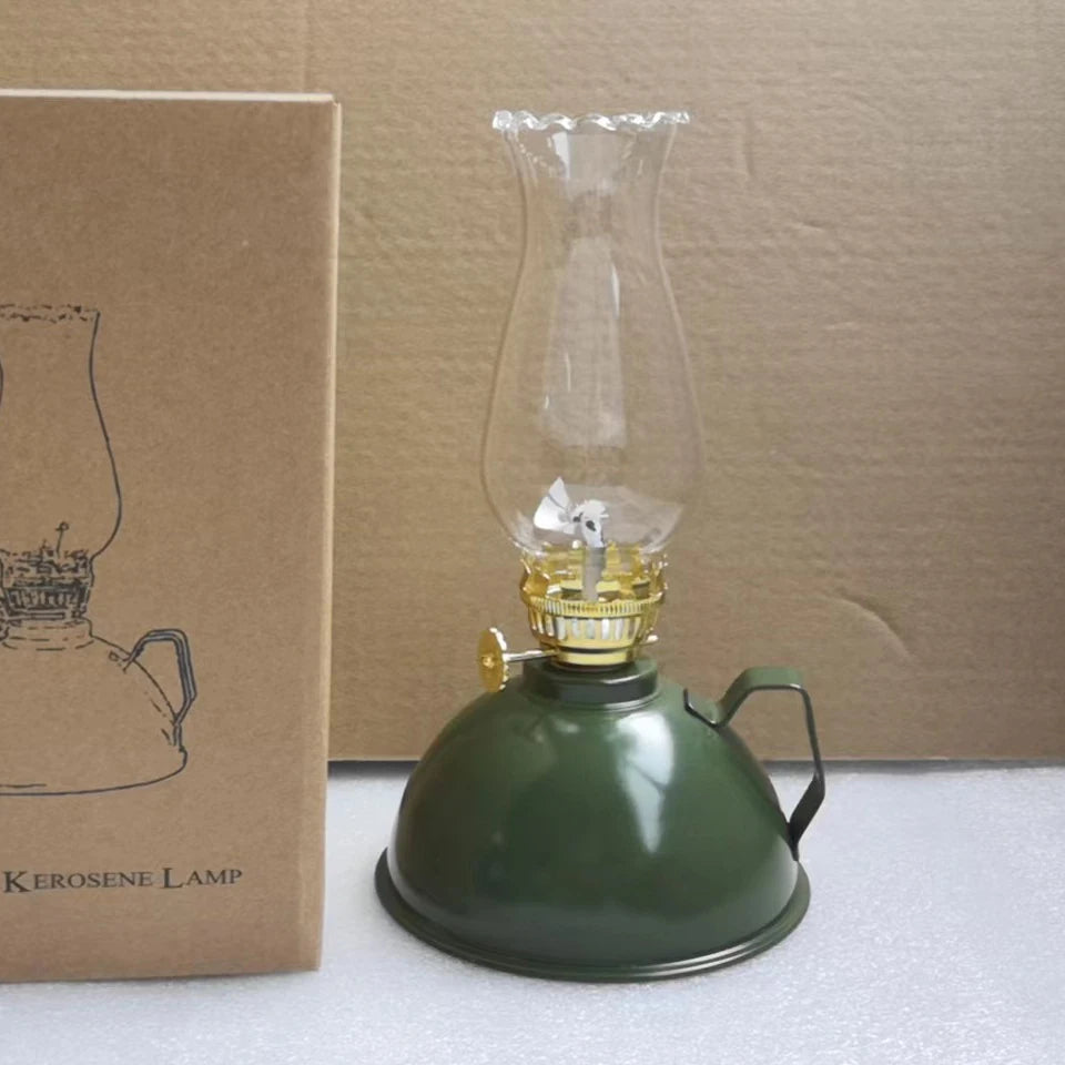 Retro Classical Kerosene Lamp for Outdoor Camping, European Small Horse Lantern Atmosphere Tent Lamp Hand Lamp 20cm H - Adrianas Specialty Lamp Shades