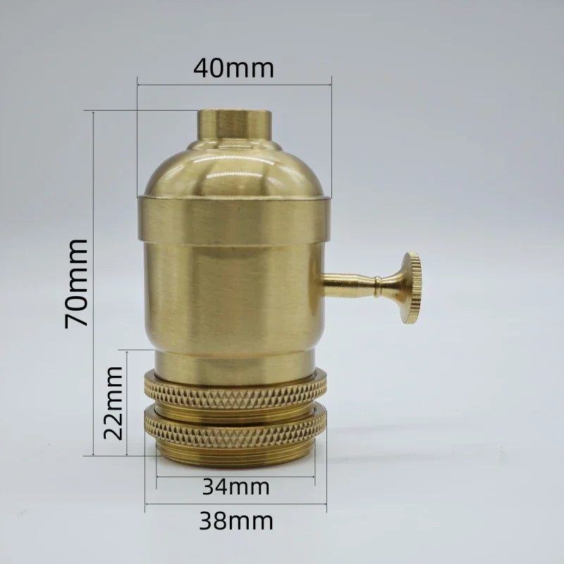 Brass 100% copper Lamp Holder Electric Light Socket Knob or Chain Switch
