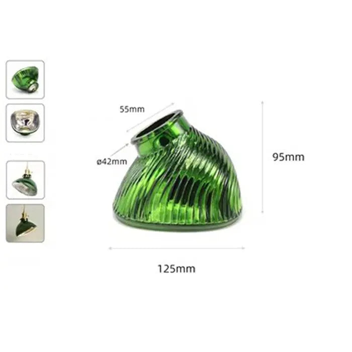 Green Glass Lamp Shade Replacement with Reverse or Flat Hole Fitter - Adrianas Specialty Lamp Shades