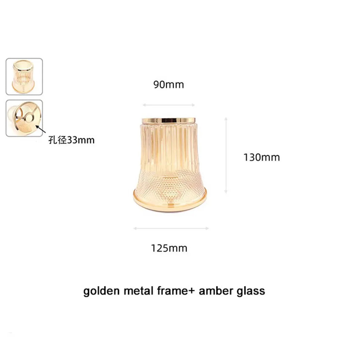 Modern 30-35mm Opening Glass or Crystal Lamp Shade with Metal Frame for E14 E12 Chandelier Lampshade Replacement - Adrianas Specialty Lamp Shades