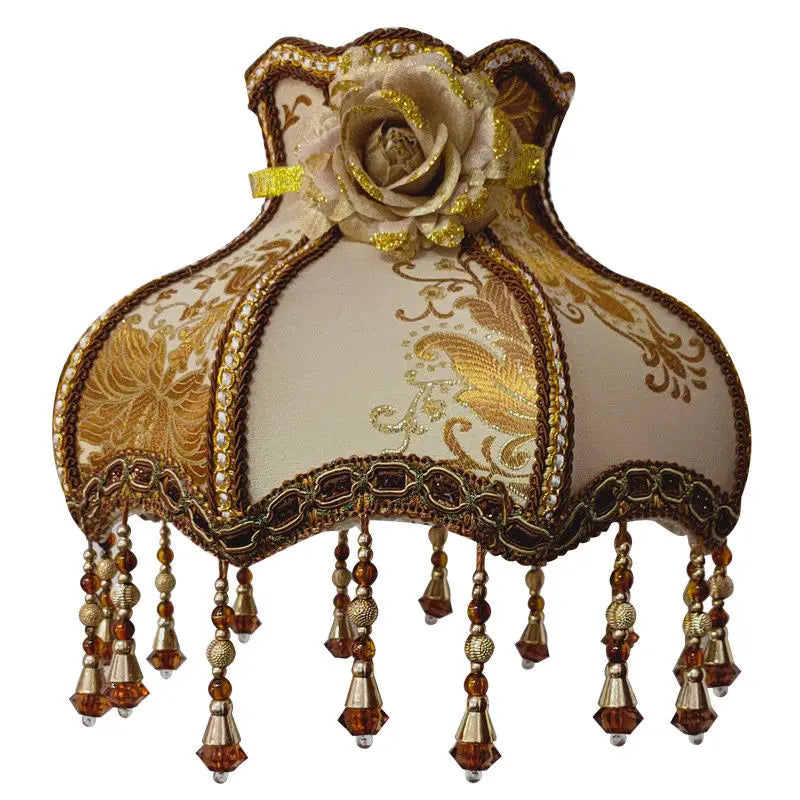 Lamp Shade Vintage High-end Fabric Beads Lace - Adrianas Specialty Lamp Shades