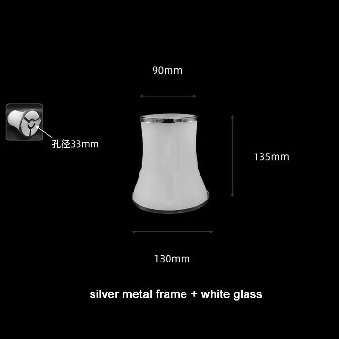 Modern 30-35mm Opening Glass or Crystal Lamp Shade with Metal Frame for E14 E12 Chandelier Lampshade Replacement - Adrianas Specialty Lamp Shades