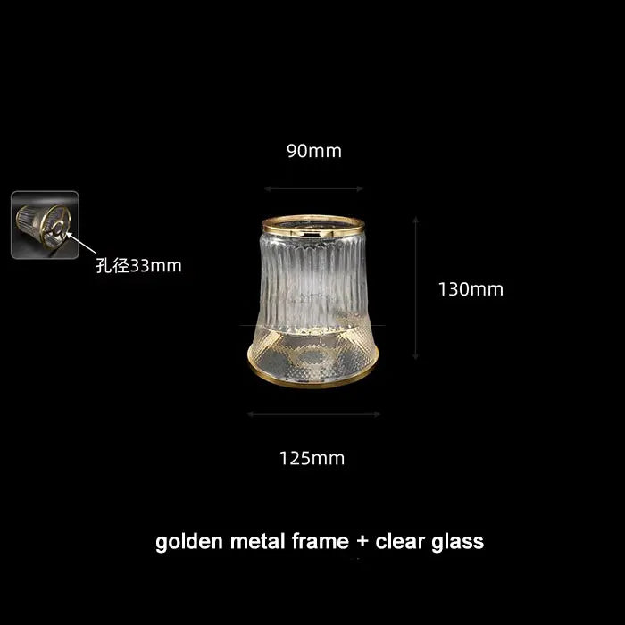 Modern 30-35mm Opening Glass or Crystal Lamp Shade with Metal Frame for E14 E12 Chandelier Lampshade Replacement - Adrianas Specialty Lamp Shades