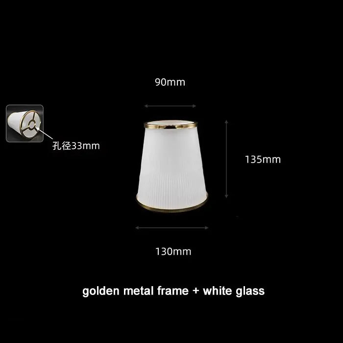 Modern 30-35mm Opening Glass or Crystal Lamp Shade with Metal Frame for E14 E12 Chandelier Lampshade Replacement - Adrianas Specialty Lamp Shades